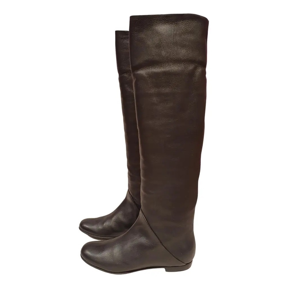 Giuseppe Zanotti Brown Leather Knee-High Boots - Picture 1 of 8